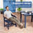  5-Piece Outdoor Dining Set with Umbrella Hole, HIPS All Weather Patio Table and 4 Chairs, Ergonomic Seats for Patio, Yard, Poolside-1515487815