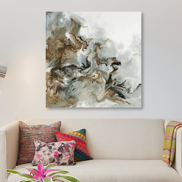 «With Me» par Corrie Lavelle - Estampe numérique sur toile tendue avec châssis, H 37 po x l 37 po x p 1,5 po, Pas de tapis