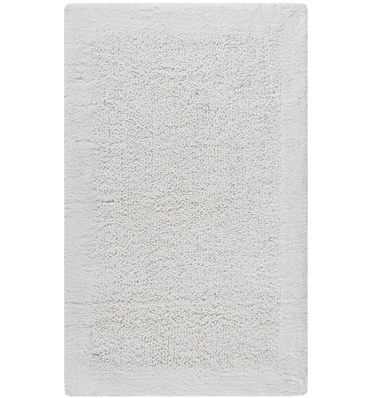Master Bath Hand Tufted Cotton Rug, 21" H x 34" W, White