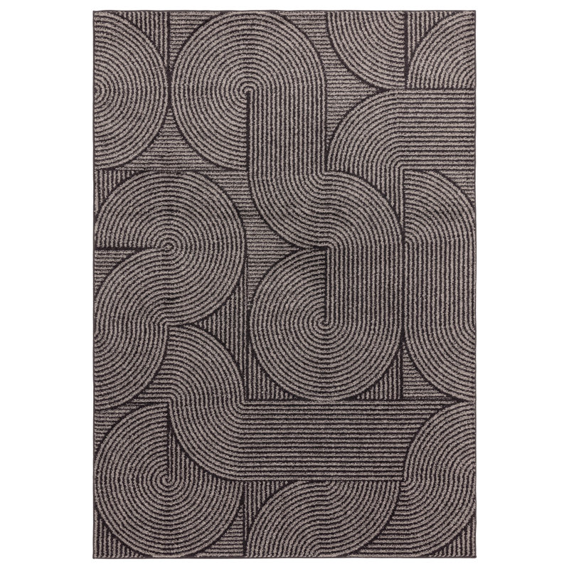 Bradshaw Charcoal Geometric Area Rug, Rectangle 200 x 290cm