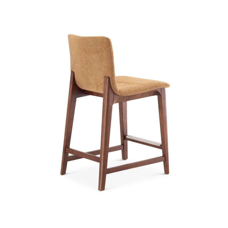 Modern Brazilian - Godan Stool, Jackpot Terracotta Seat/Nogal Frame, Counter Stool (25.25” Seat Height)