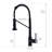 Hot And Cold Water Kitchen Tap, Black, Pull Out , Brass, Single Hole Temperature Adjusting Valve Sink Handle Mixer