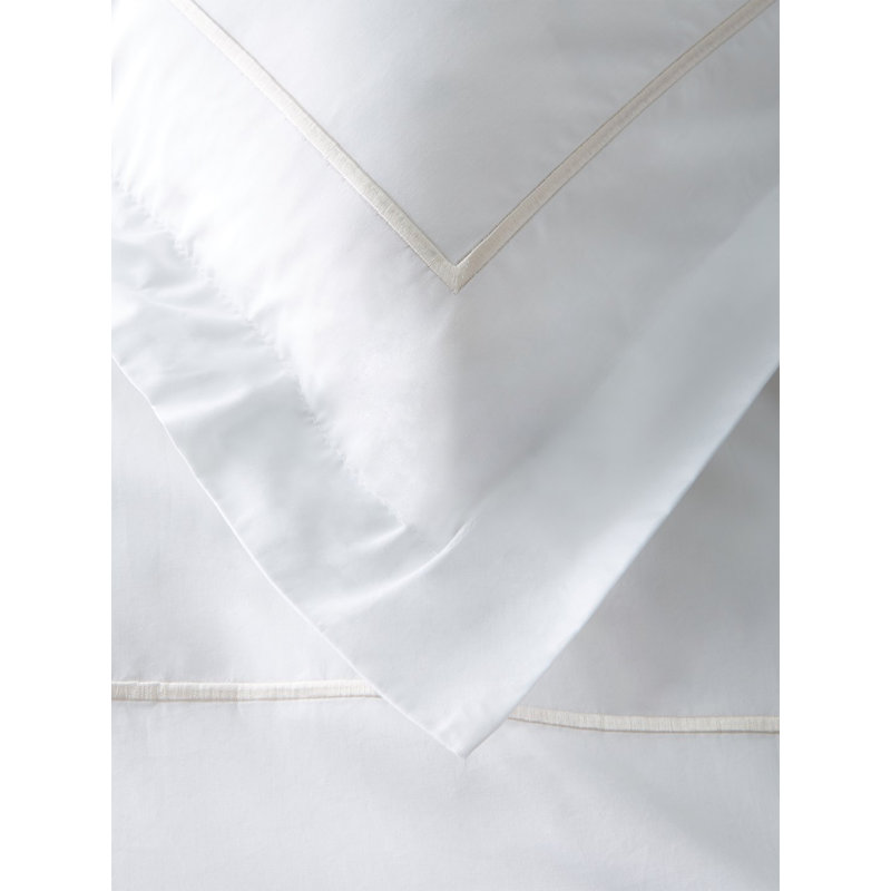 Benin Traditional Percale Duvet Cover, Full/Queen Duvet Cover + 2 Shams, Ivory/White