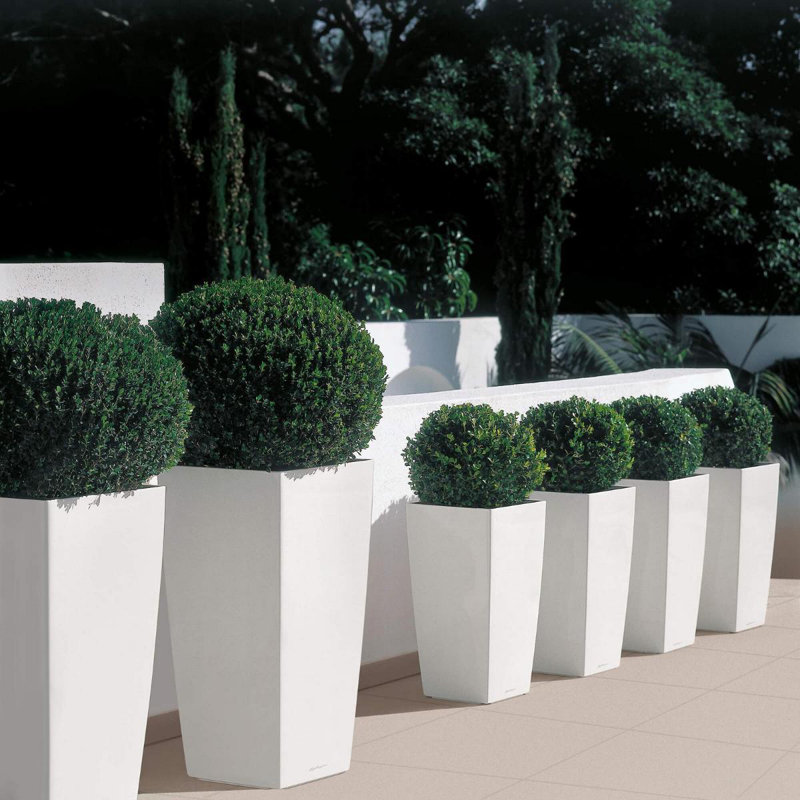 Cubico Planter Box, Cream White, 56 cm H x 30 cm W x 30 cm D