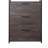 Gin Modular Closet System, 3 Rustic Gray Drawers, 1 Hanging Rod, Black