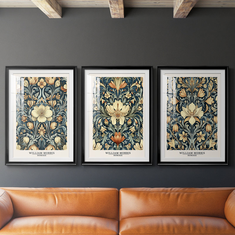 Ensemble de 3 pièces de la collection DCCCL de la série Wm-morris de William Morris, H 21 po x l 30 po, Noir
