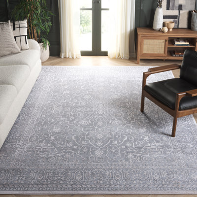 Calidia Floral Light Gray/Cream Area Rug
