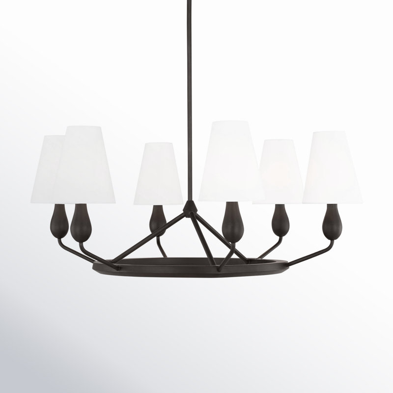 Ziba 6 - Light Chandelier, Aged Iron