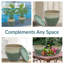 Jardinières rondes 12 po avec soucoupes - écume de mer