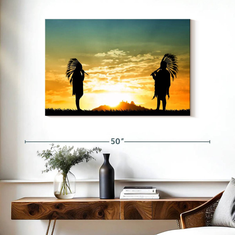 Lelar Native American Couple, 26" H x 39" W