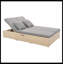 Double chaise longue d'extérieur en rotin d'extérieur en osier avec dossier et siège réglables-1868309679