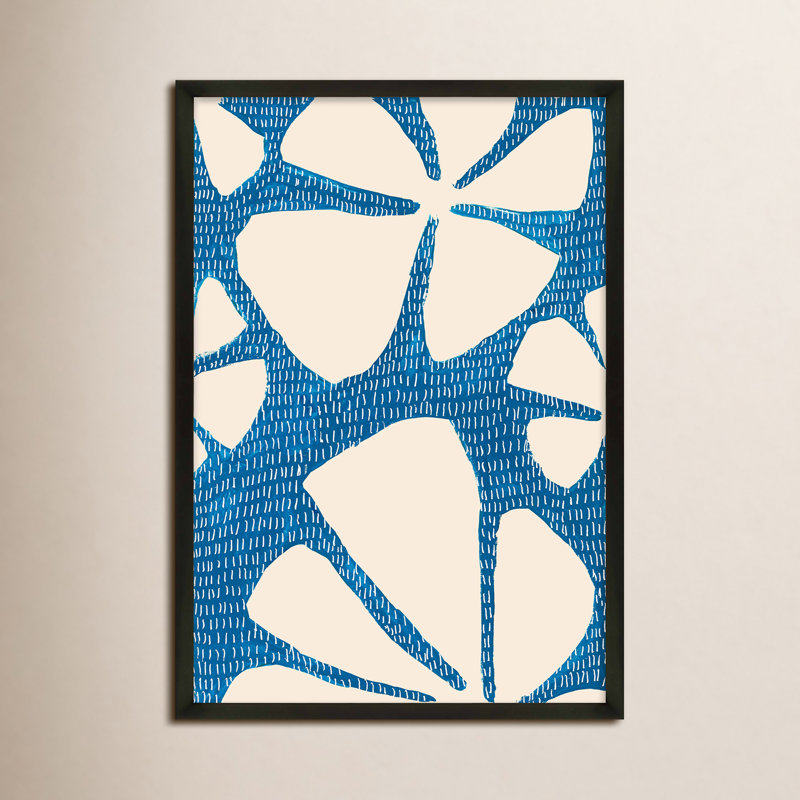 Ceramic Blue 5 by Andrea Stokes - Framed Wall Art, 25" H x 17.5" W, Black Picture Framed Paper