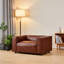 Canapé simple à accoudoirs carrés 32,3 po l moderne en similicuir avec accoudoirs carrés