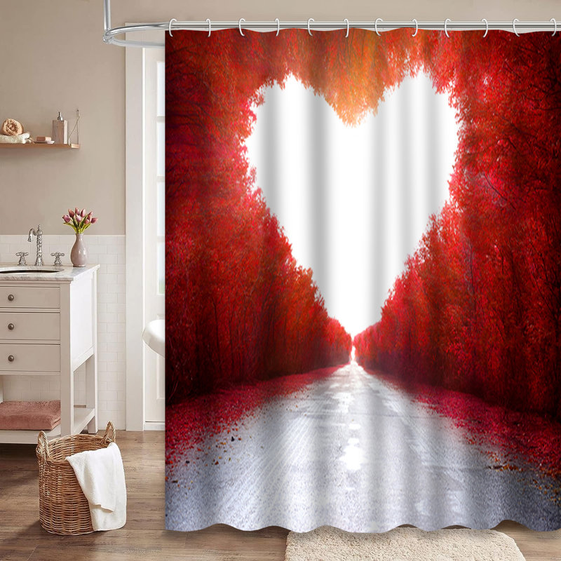 Rideau de douche Road Love Trees Heart, L 72 po x l 72 po