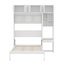 Lit escamotable mural avec bureau, armoire supérieure et tablettes de rangement, lit pliable peu encombrant