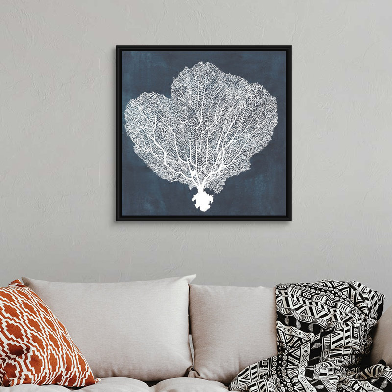 «Inverse Sea Fan I», art mural, H 32 po x l 32 po x P 2 po, Cadre noir