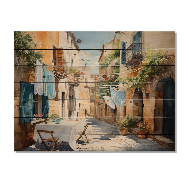 Heepke - Illustration murale en bois sur bois de pin naturel, H 24 po x l 32 po