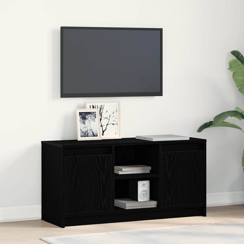 TV Cabinet 100 X 34 X 50 Cm Engineered Wood, Black