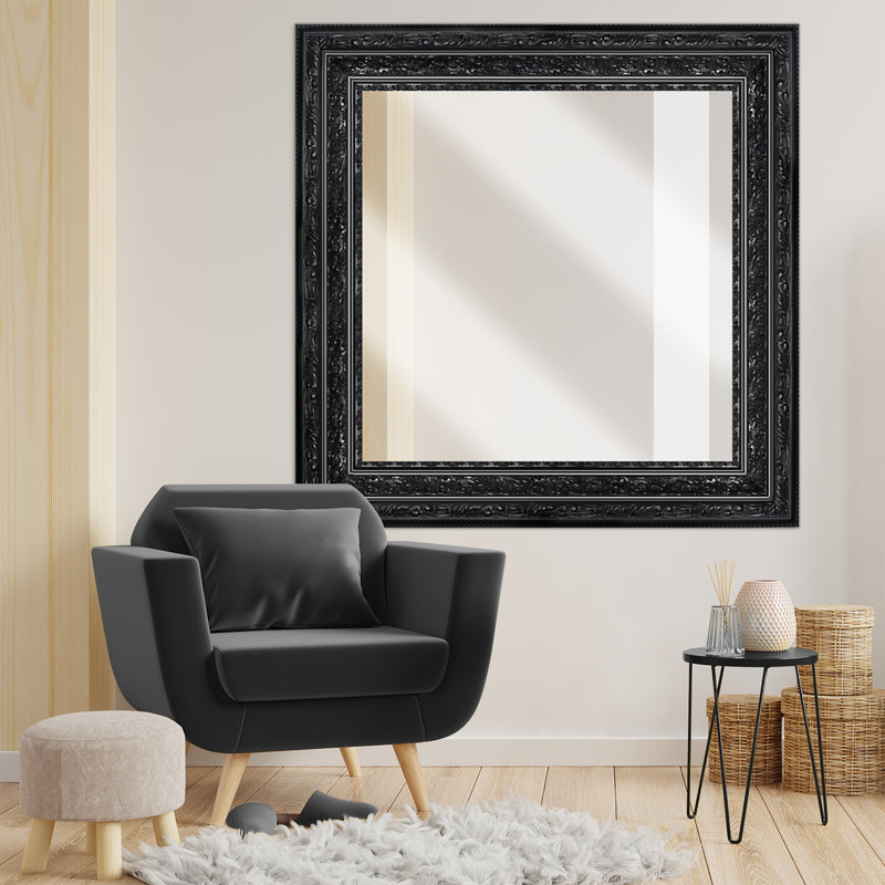 Miroir Elite, Laque noire, 49 po x 49 po