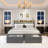 Axyl Bed Frame with 2 Storage Drawers, LED Bed Frame with 2-Tier Storage Headboard&Charging Station, Metal Platform Bed Frame, No Box Spring Needed-1118815816-1118815810