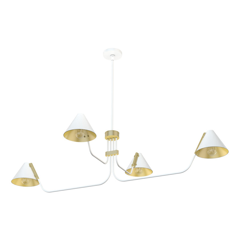 Grove Isle 4 - Light Unique Geometric Chandelier, White