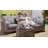 Emroy 4 - Person Outdoor Wicker Sectional Seating Group with Lighted Coffee Table, Modern Modular Rattan Conversation Set with Cushions-1108097670-1128284500