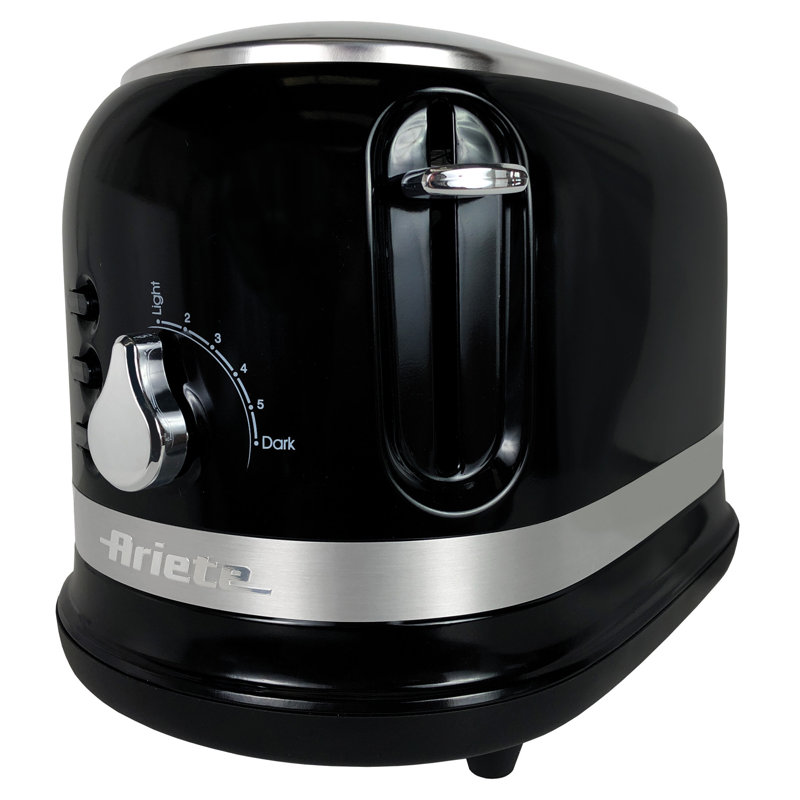 Ariete Moderna 1.7L Stainless Steel Kettle with 2 Slice Toaster Set, Black
