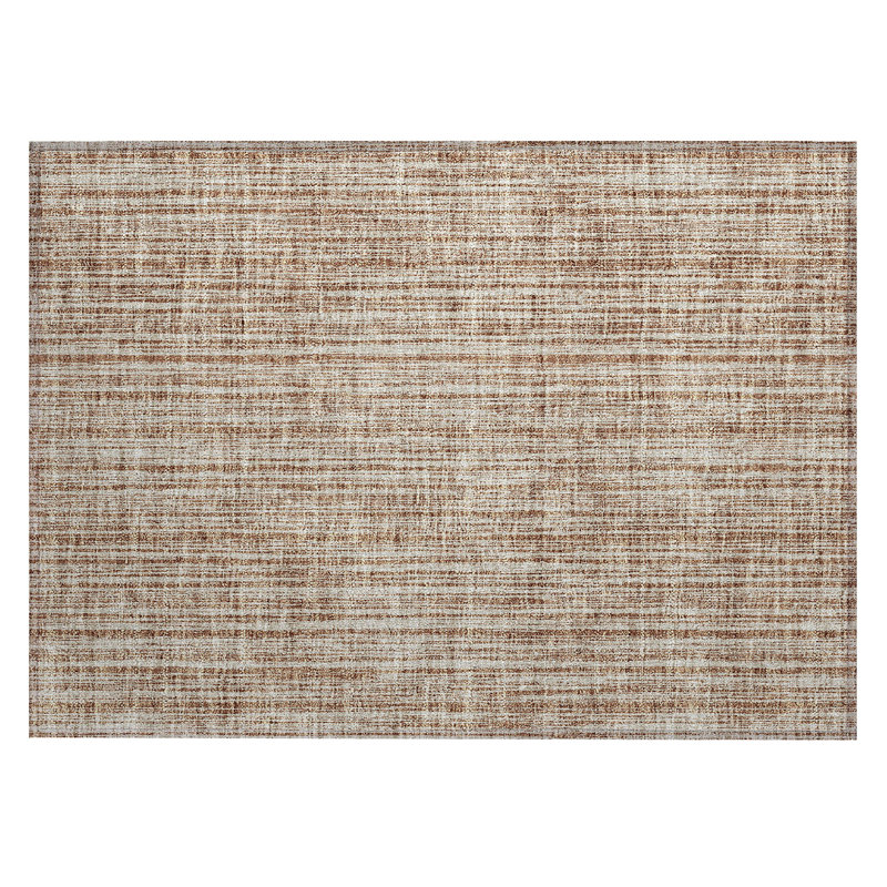 Machine Washable Indoor/Outdoor Chantille ACN760 StripesRug, 1'8" x 2'6", Paprika
