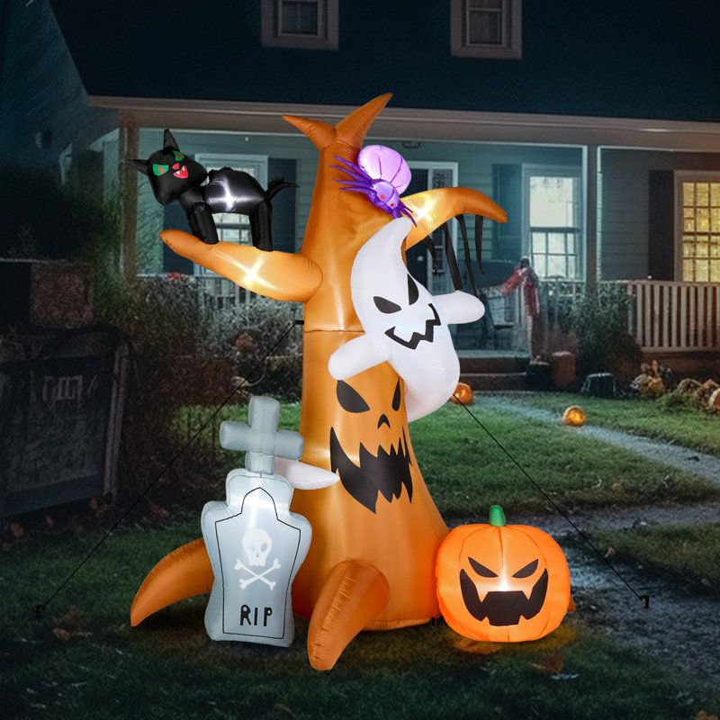 8FT Halloween Inflatables Scary Tree Outdoor Decorations