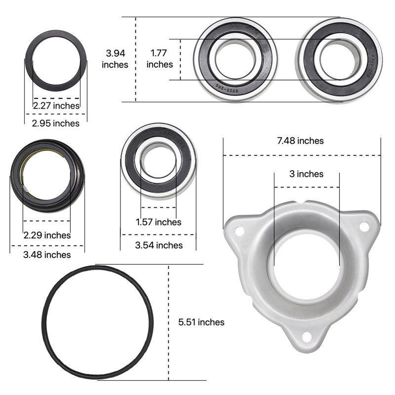 Commercial Washer Bearing Kit 58mm Hw131 Hw164 Hf110 Hf132 Hf165 - Replacement & Compatible With Some Ipso Washing Machines