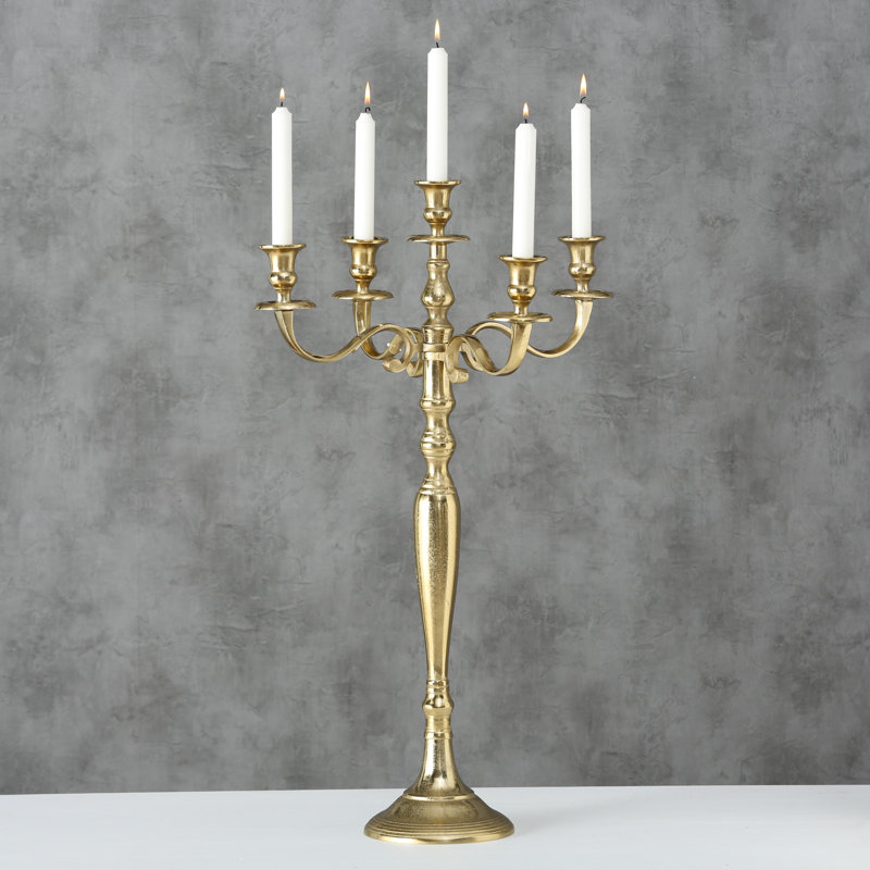 Aluminum Tabletop Candelabra, 30.25" H x 17.75" W