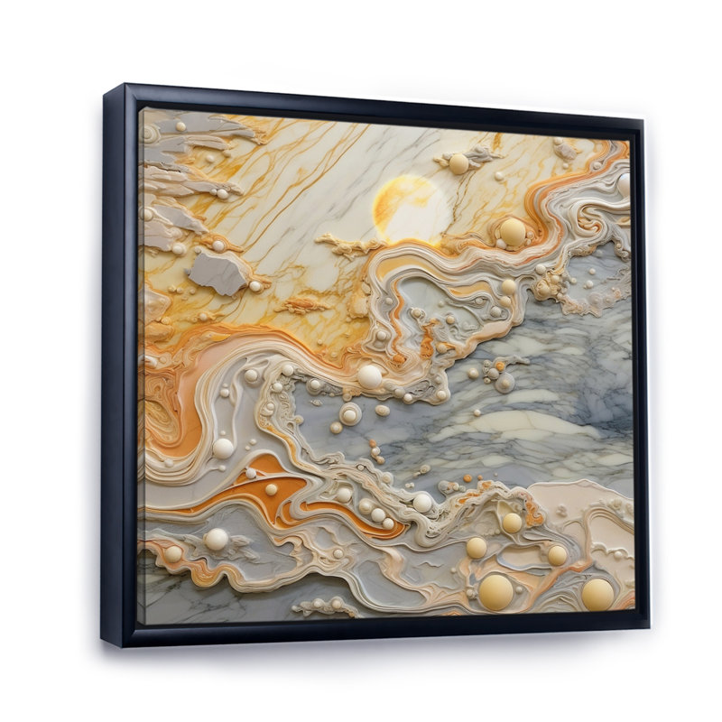 Crème astrologie marbrée nébuleuse IV - Formes abstraites, impressions sur toile, H 30 po x l 30 po x P 1 po