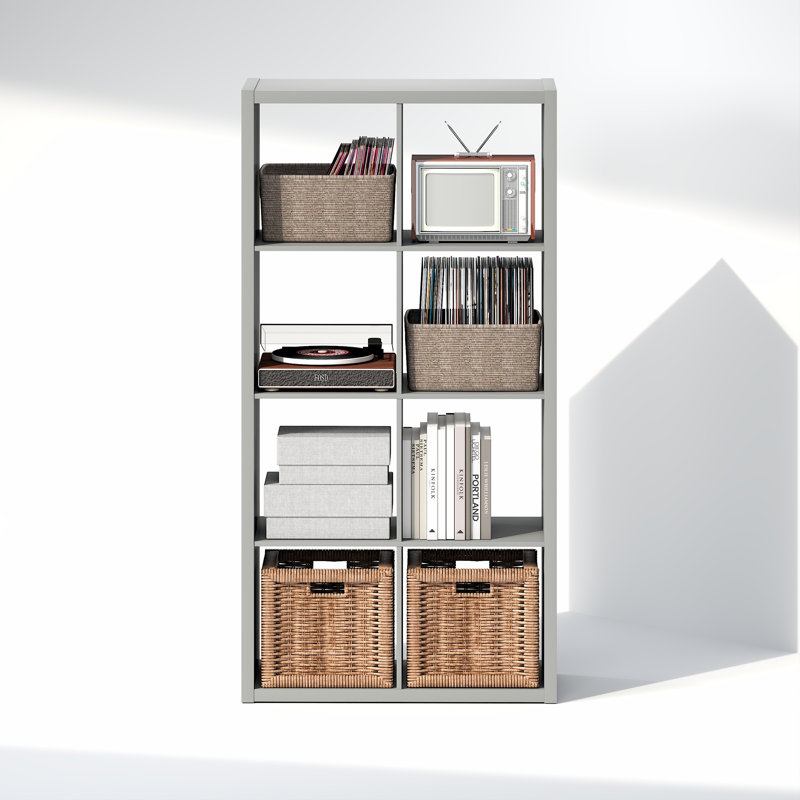 Tanvee 147.09cm H Media Shelves, Light Grey