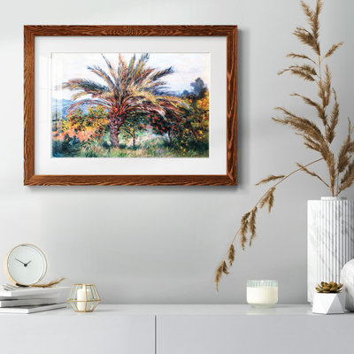 Palmier à Bordviera, 1884 - reproduction botanique rétro, emmêlée et encadrée sous verre acrylique, art mural côtier pour le salon