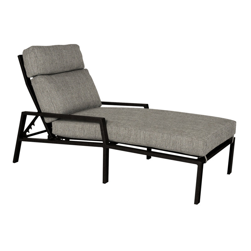 Aris Outdoor Chaise Lounge, Carbon Black, Alcazar Redwood