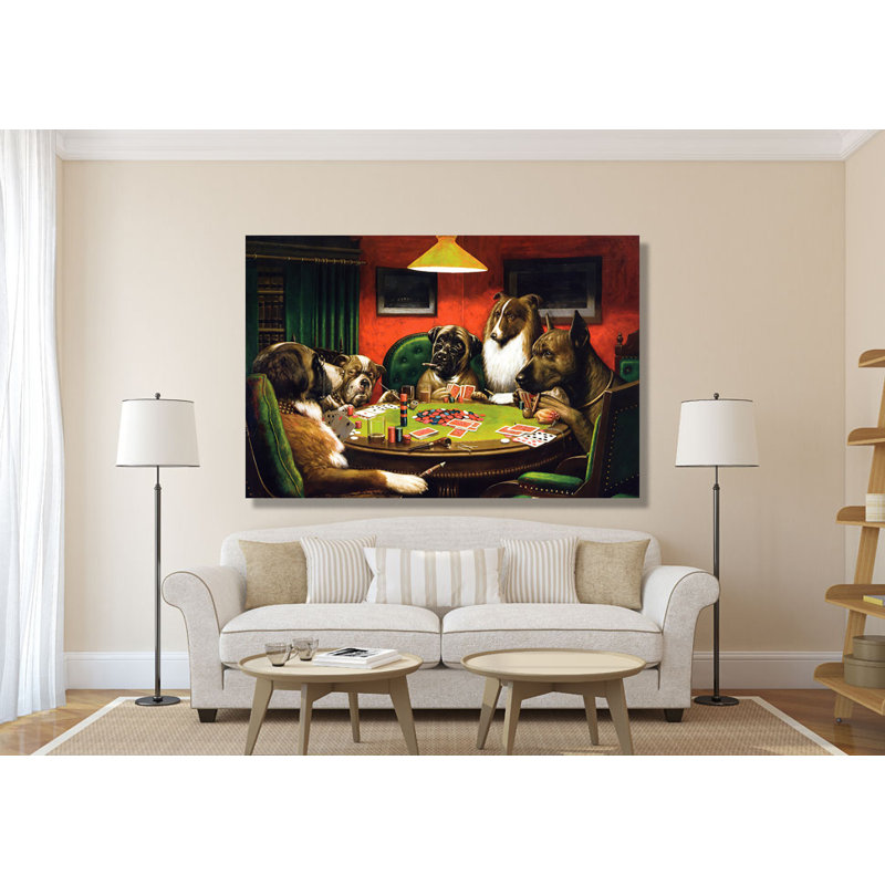 " Dogs Playing Pokers " Painting Print, 18" H x 24" W x 1.5" D