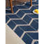 Bleu | Tapis beige géométrique fait à la main beige-267098855