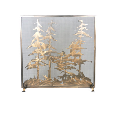 Tall Single Panel Fireplace Screen