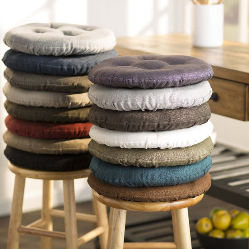 Coussin de siège de tabouret de bar antidérapant rond, 14 pouces, Gris