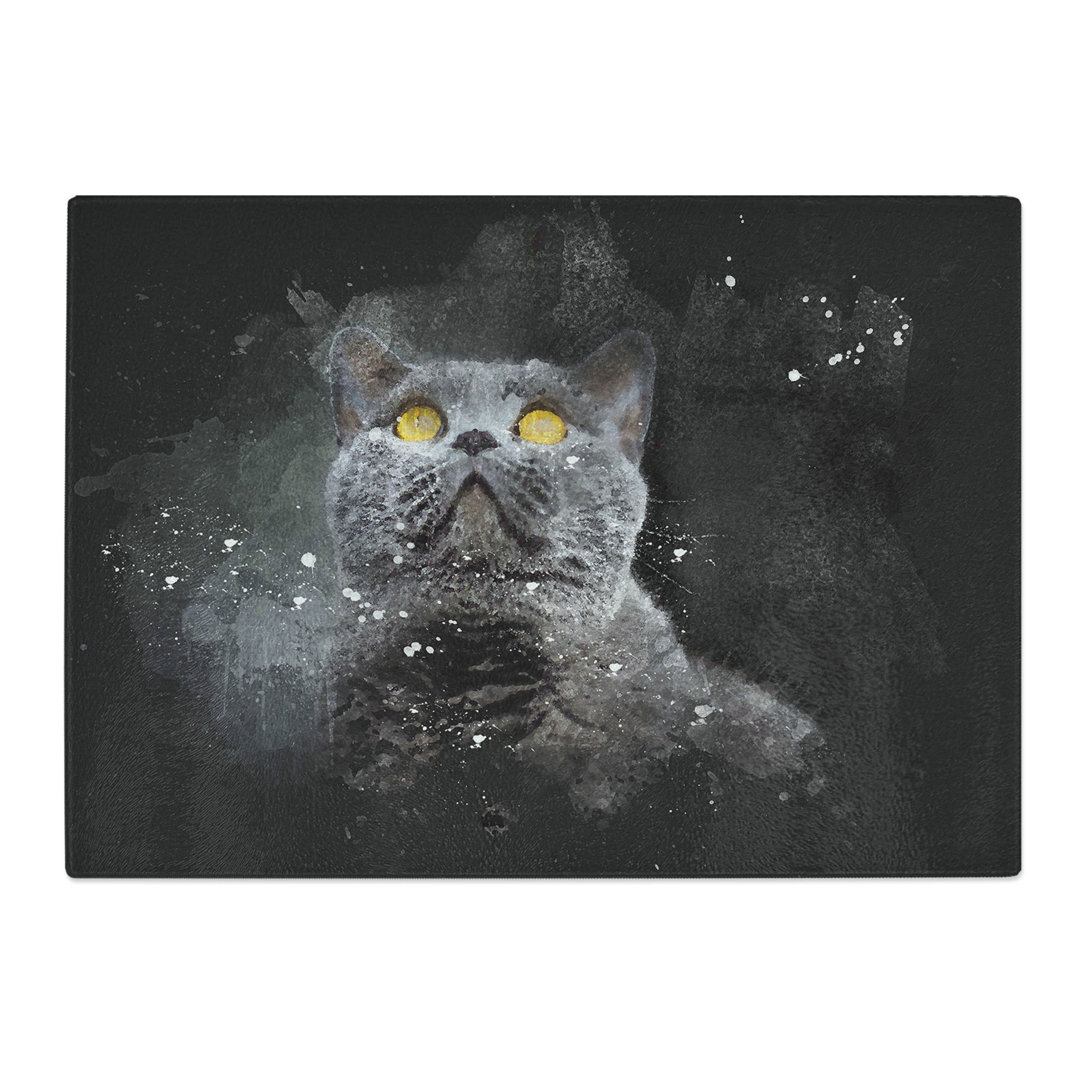 Tempered Glass British Shorthair Cat in the Shadows Chopping Board