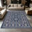 1PC Vintage Tribal Geometric Navy Cream area rugs for Living Room, Soft and Comfortable, Suitable for all seasons, easy-to-maintain, machine washable Indoor floor mat, Under Table Farmhouse suitable for dining table, bedroom, entryway, backyard-129196862