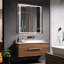 Miroir de salle de bain sans cadre à DEL avec lumières, miroir de salle de bain mural avec anti-buée, multifonction, 3 lumières à intensité variable, fonction de mémoire-898602262-898602265