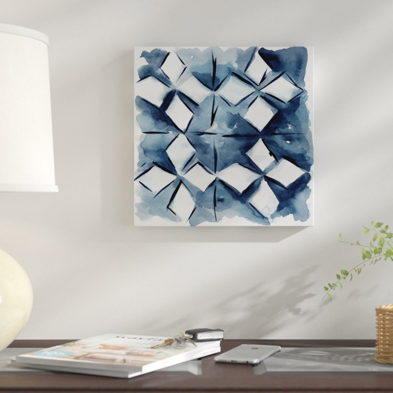 «Indigo Study IV», reproduction sur toile tendue, H 12 po x l 12 po x P 0,75 po, Toile tendue, Pas de tapis