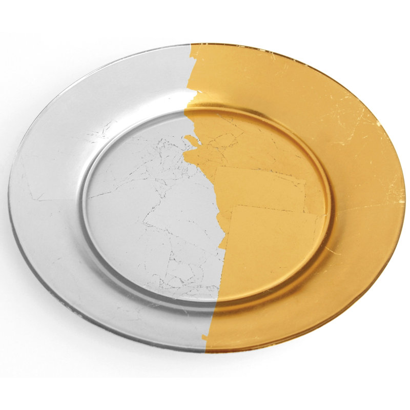 Assiette à hors-d'œuvre 7,5 po, Argenté/doré