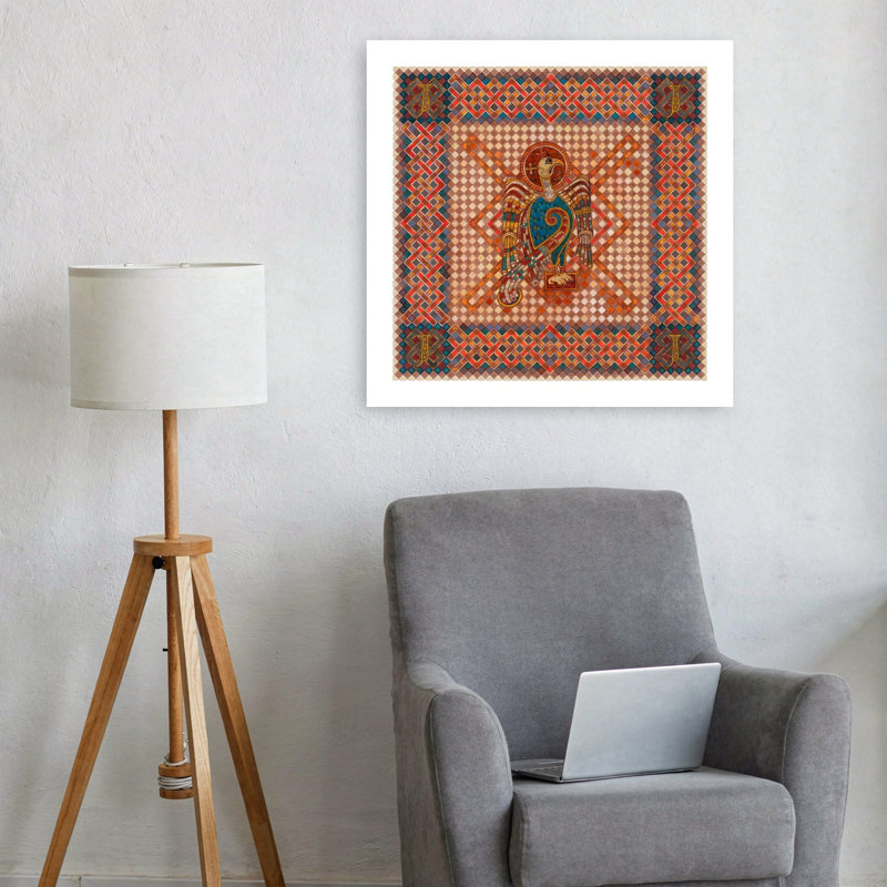 Medieval Sacred Bird Mosaic Contemporary Bird Eagle Winter Wall Art Print 1 Piece Wrapped Canvas Wall Art