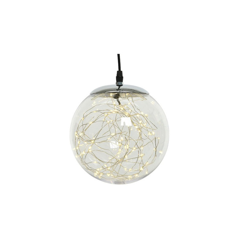30cm Lighted Bauble, Silver