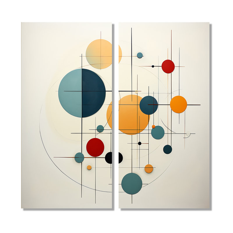 «Distant Galaxies Midcentury Elegant Retro I», art mural moderne sur toile bleue, H 32 po x l 32 po, Toile tendue