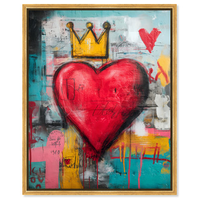 «Graffiti Romance», reproduction d'art sur toile encadrée par Art Remedy, cadre blanc, 16 x 20