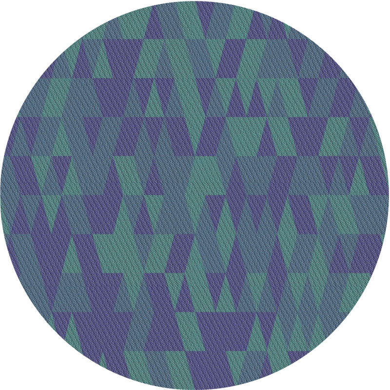 Tapis de zone bleue à motifs, Rond 6 pi