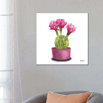 Cactus Flowers V by Bannarot - Wrapped Canvas Print